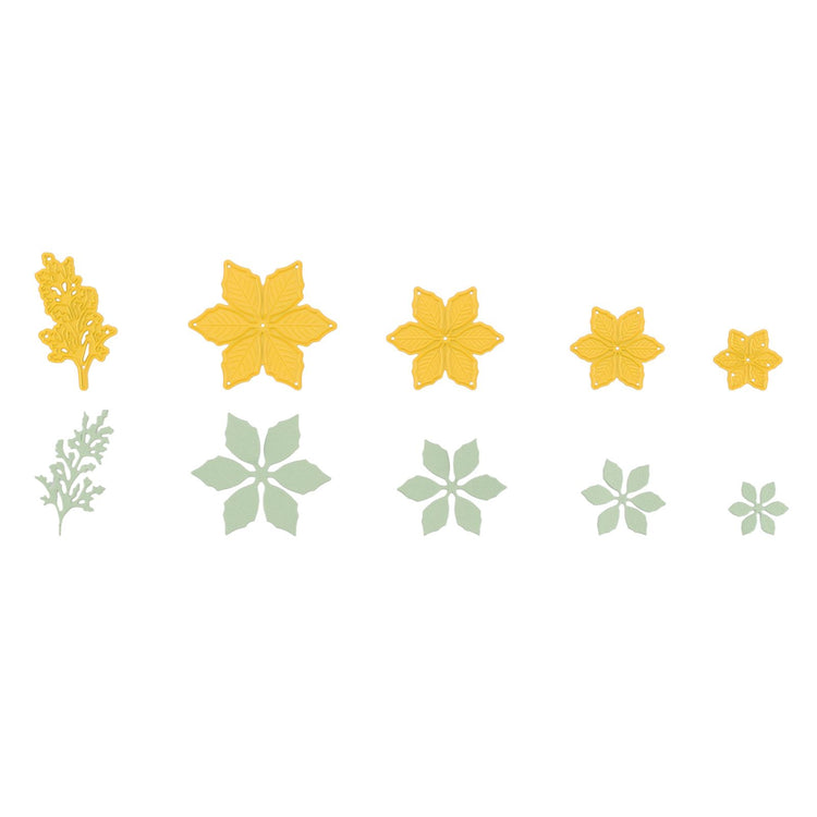 Nellie's choice • shape dies kerstster poinsettia 5st.