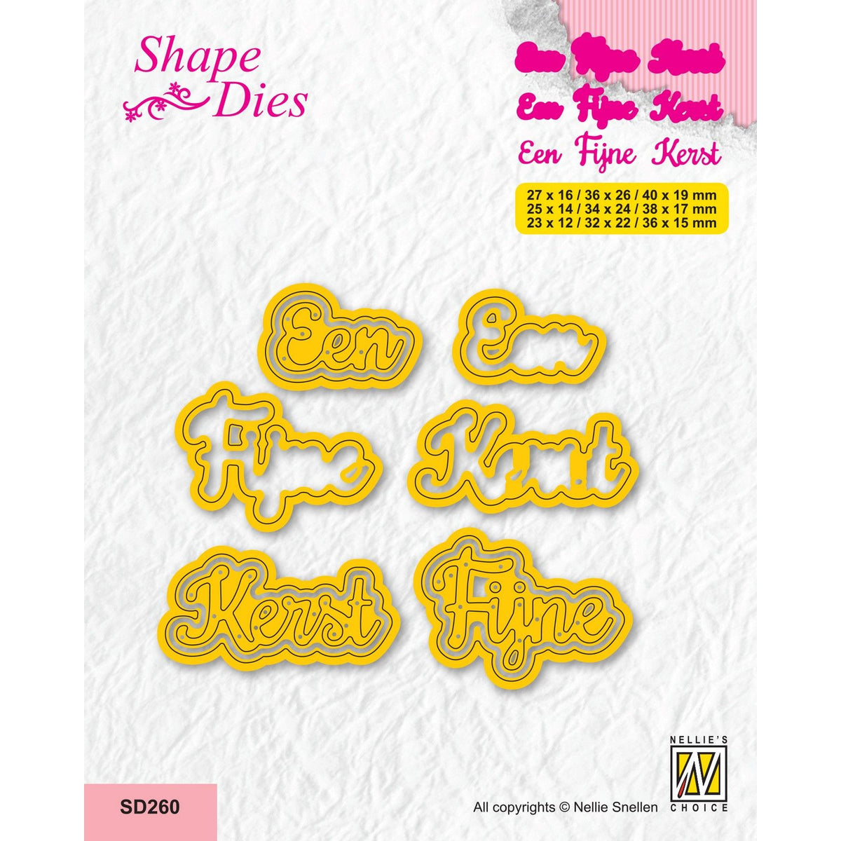 Nellie's choice • shape die tekst fijne kerst 6st.