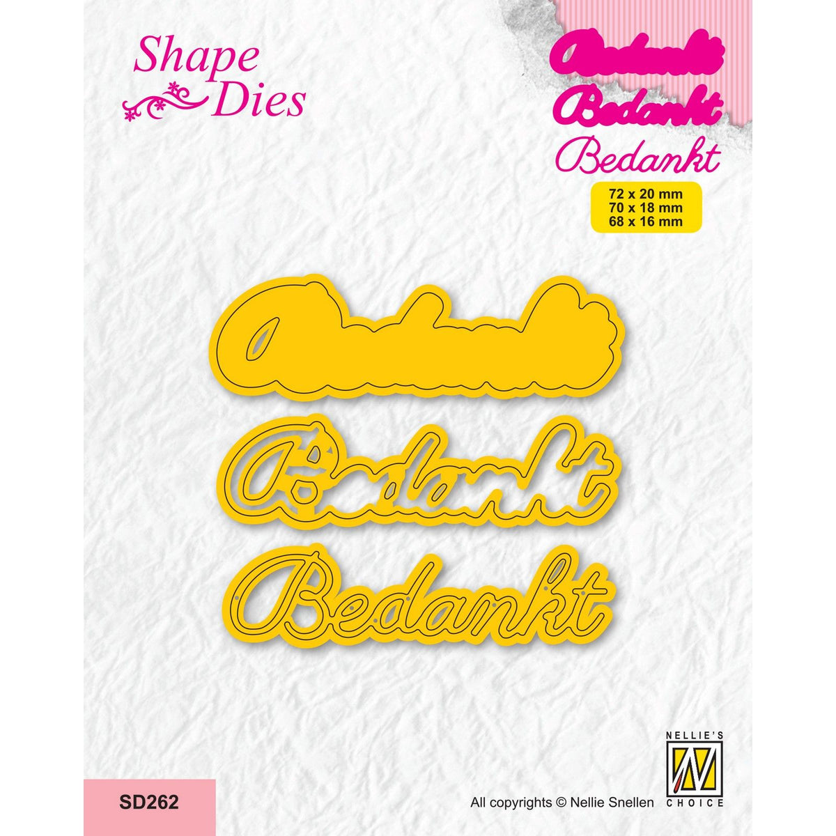 Nellie's choice • shape die tekst bedankt 3st.