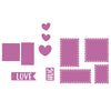 Nellie's choice • shape dies postzegels met harten 3x3cm tot 4x4cm 11st.