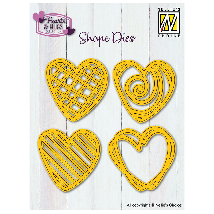 Nellie's choice • shape dies doodle harten 4x4x4cm 4st.