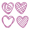 Nellie's choice • shape dies doodle harten 4x4x4cm 4st.