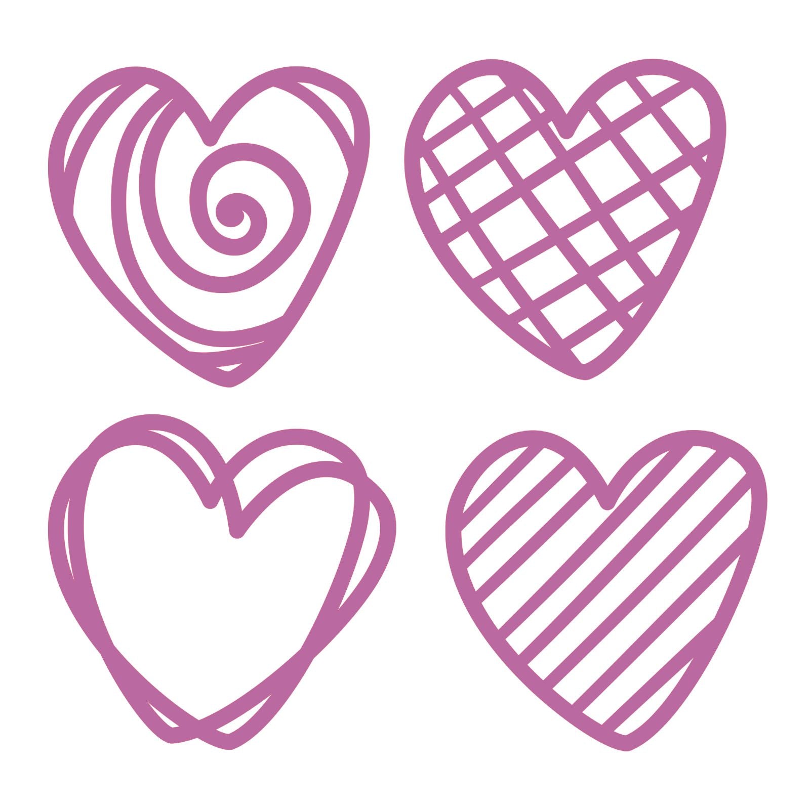 Nellie's choice • shape dies doodle harten 4x4x4cm 4st.