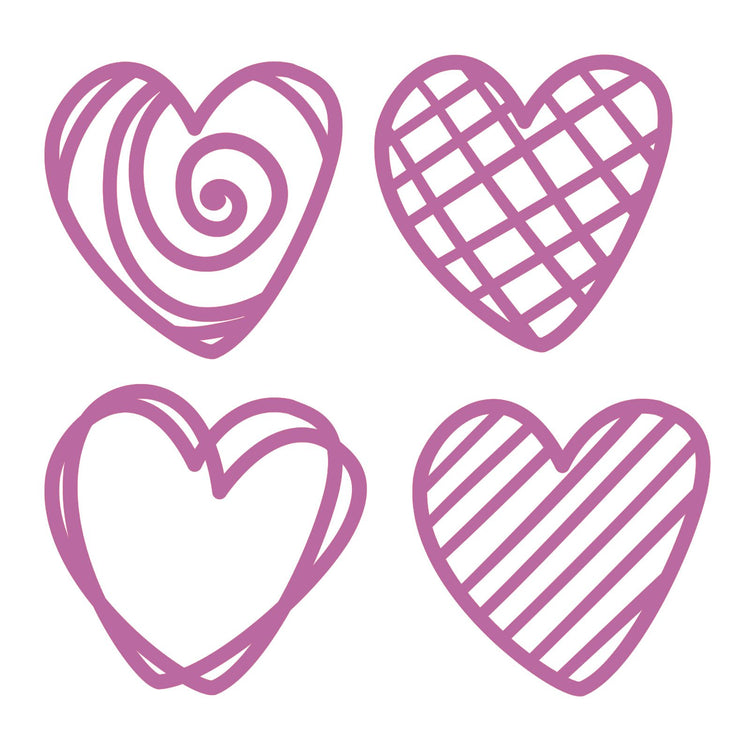 Nellie's choice • shape dies doodle harten 4x4x4cm 4st.