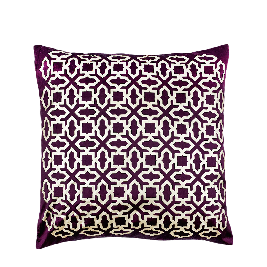 Seq home zijden kussenhoes paars champagne 45x45cm