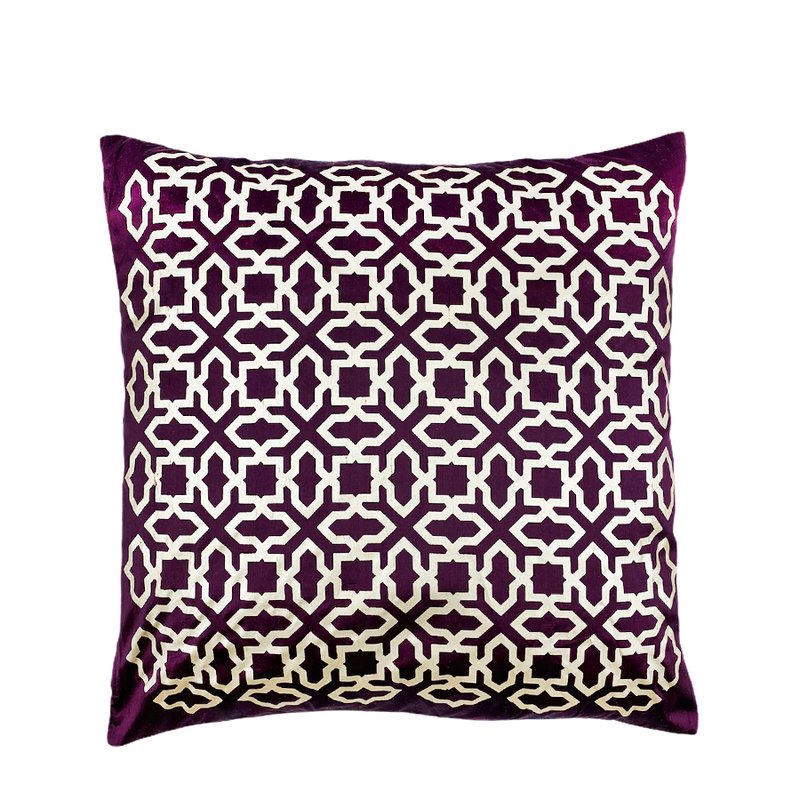 Seq home zijden kussenhoes paars champagne 45x45cm