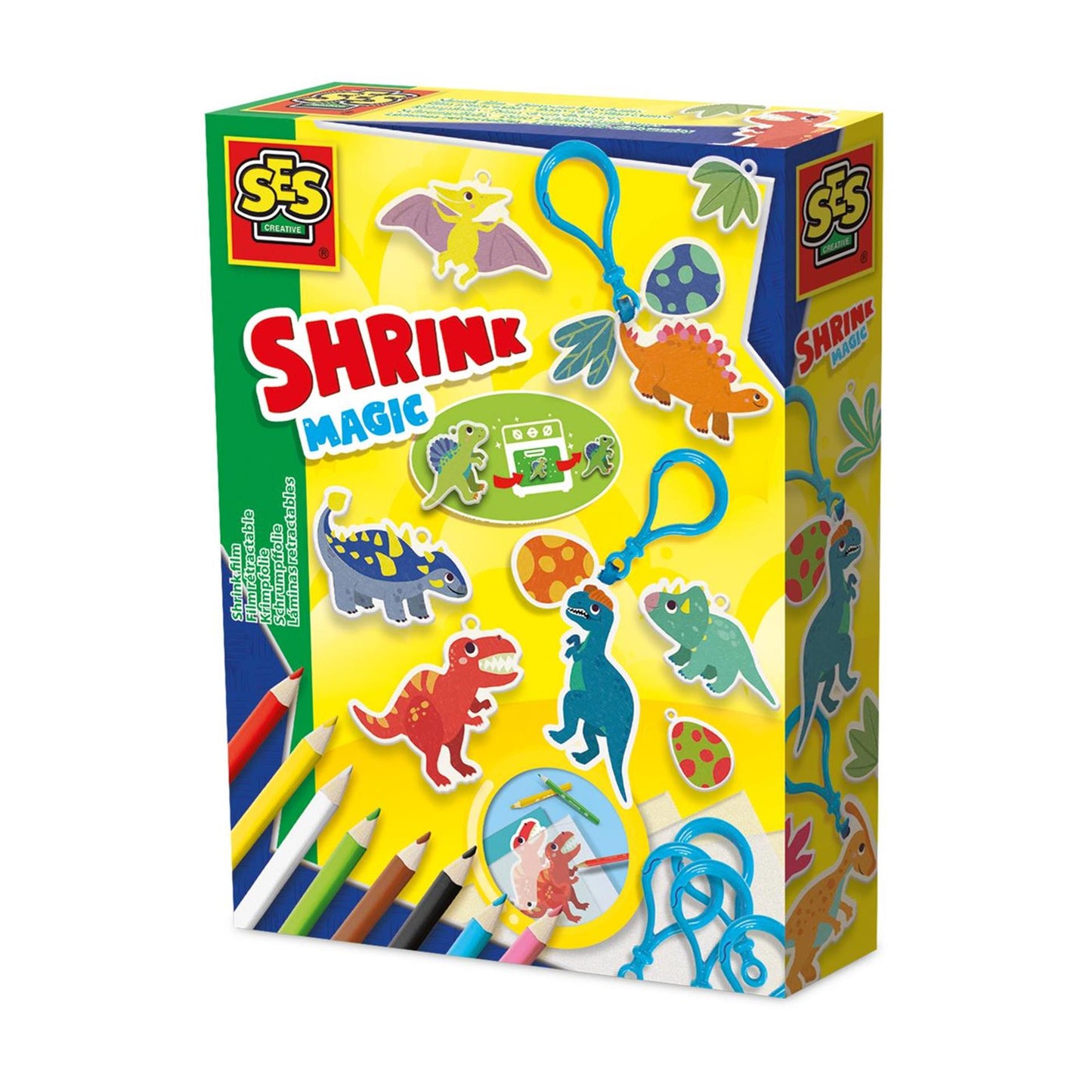 Ses krimpfolie - dino sleutelhangers
