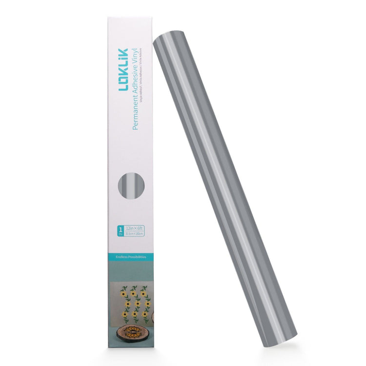 Loklik • permanent zelfklevend vinyl glanzend zilver 30,5x180cm