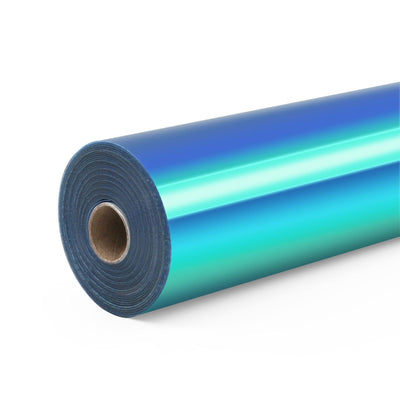 Loklik • permanent zelfklevend vinyl holografisch aqua blauw 30,5x90cm