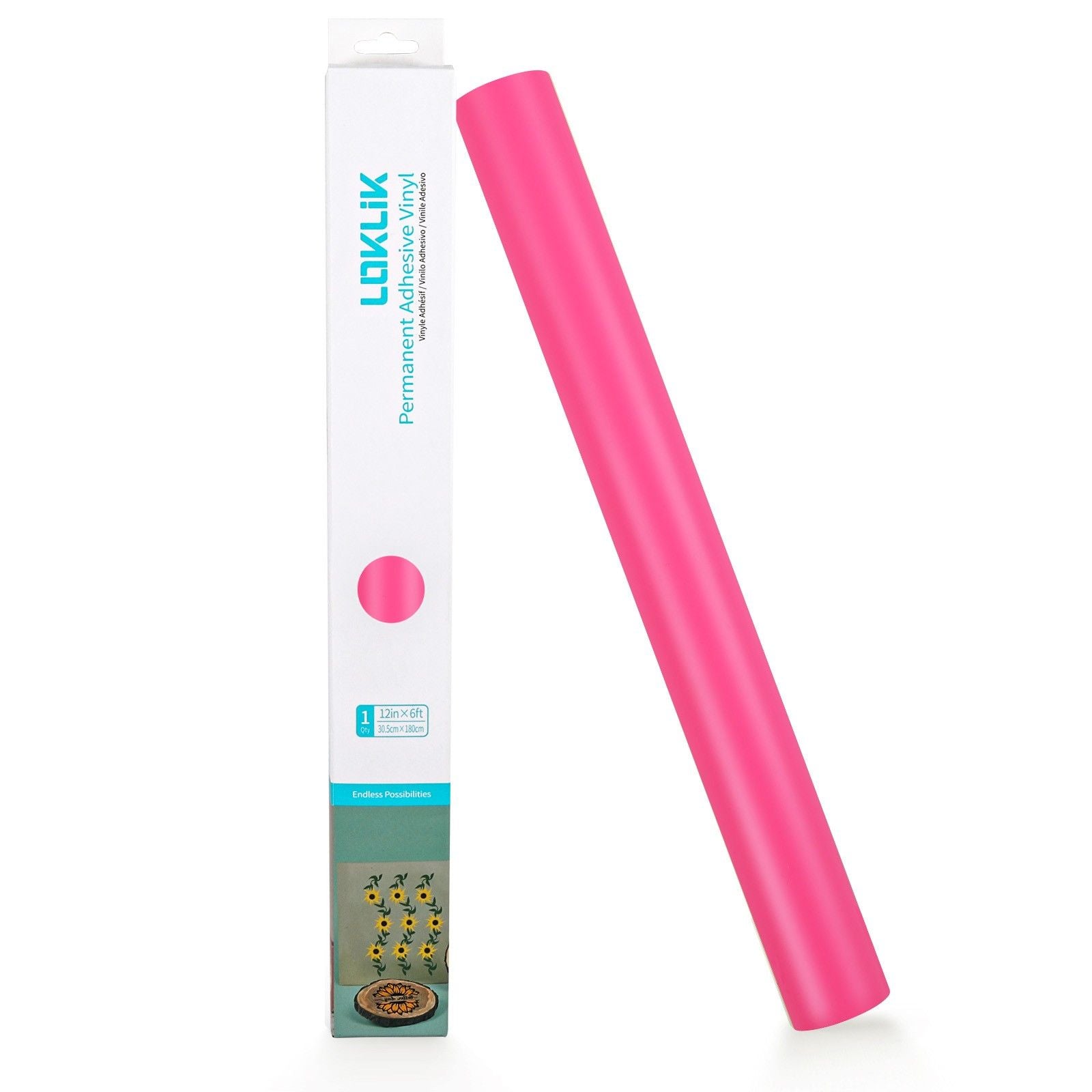 Loklik • permanent zelfklevend vinyl mat roze 30,5x180cm