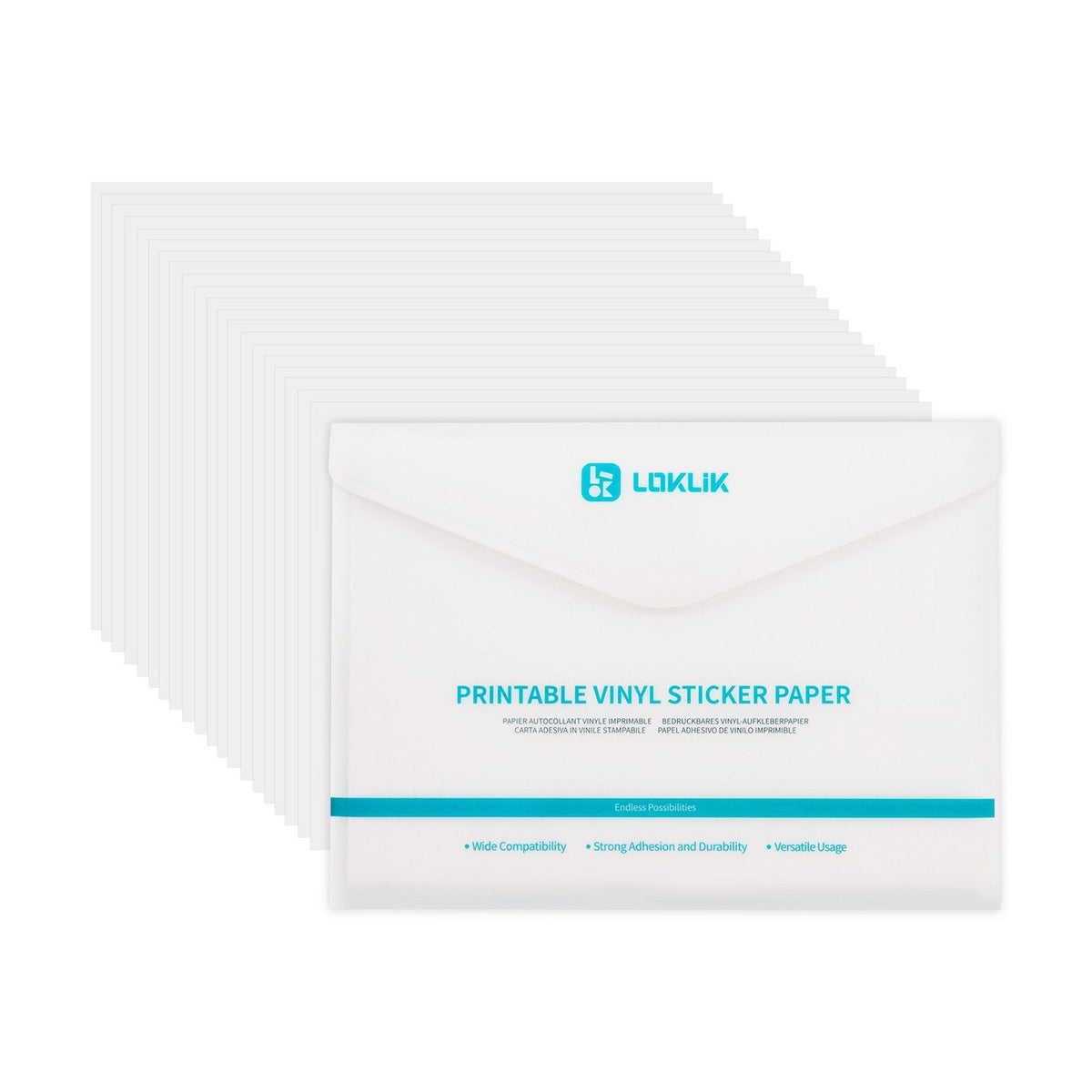 Loklik • bedrukbaar vinyl stickerpapier mat a4 20x