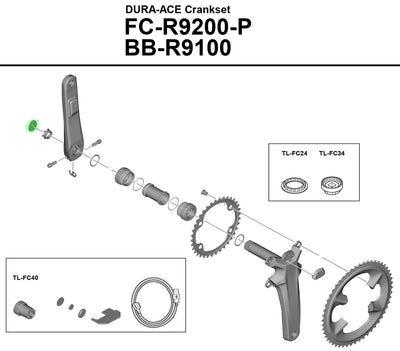 Shimano outer cap for fc-r9200-p