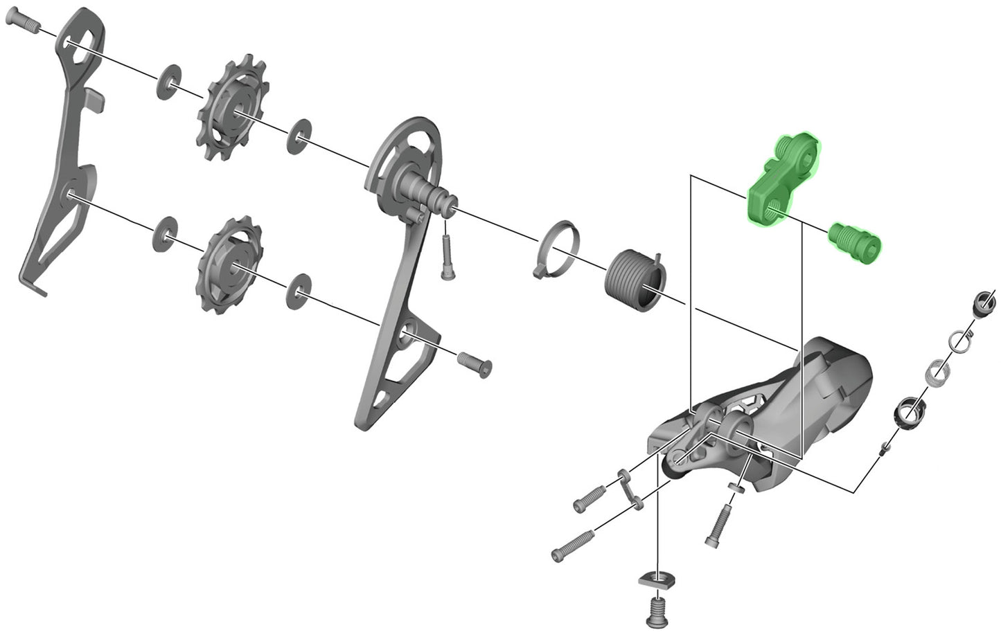 Shimano axle unit for rd-r8000 rear derailleur bracket