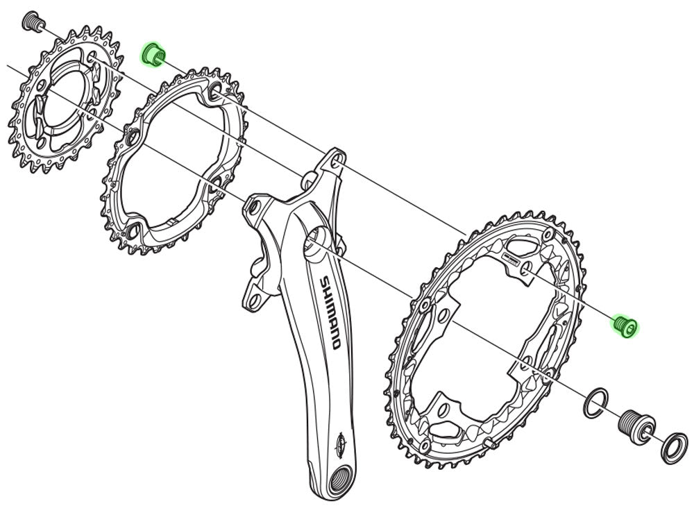 Shimano chainring bolts for fc-t521 t611 (4 pieces)