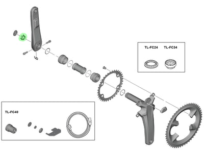 Shimano crank arm fixing ring for fc-r9200-p r9100-p r8100-p