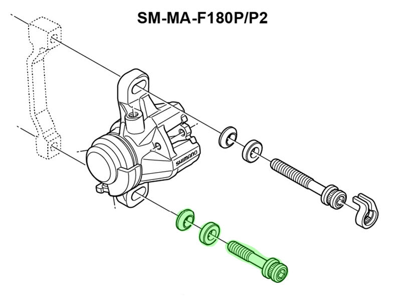 Shimano brake caliper mounting bolt m6 x 32.1mm for sm-ma-f180p p2
