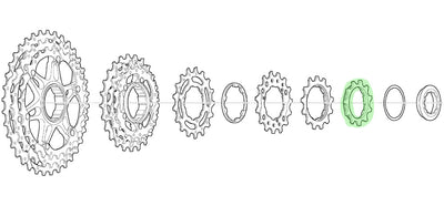 Shimano sprocket 11t with spacer for cs-m771-10 bj bk