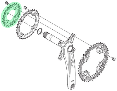 Shimano slx 10-speed chainring for fc-m660 fc-m670 24t