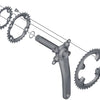 Shimano xt slx chainring bolts inside