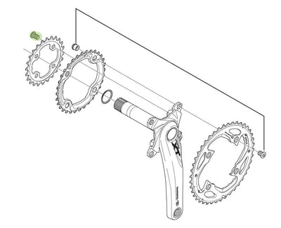 Shimano kettingbladboutset M8x10.1 FC6800 (4st)