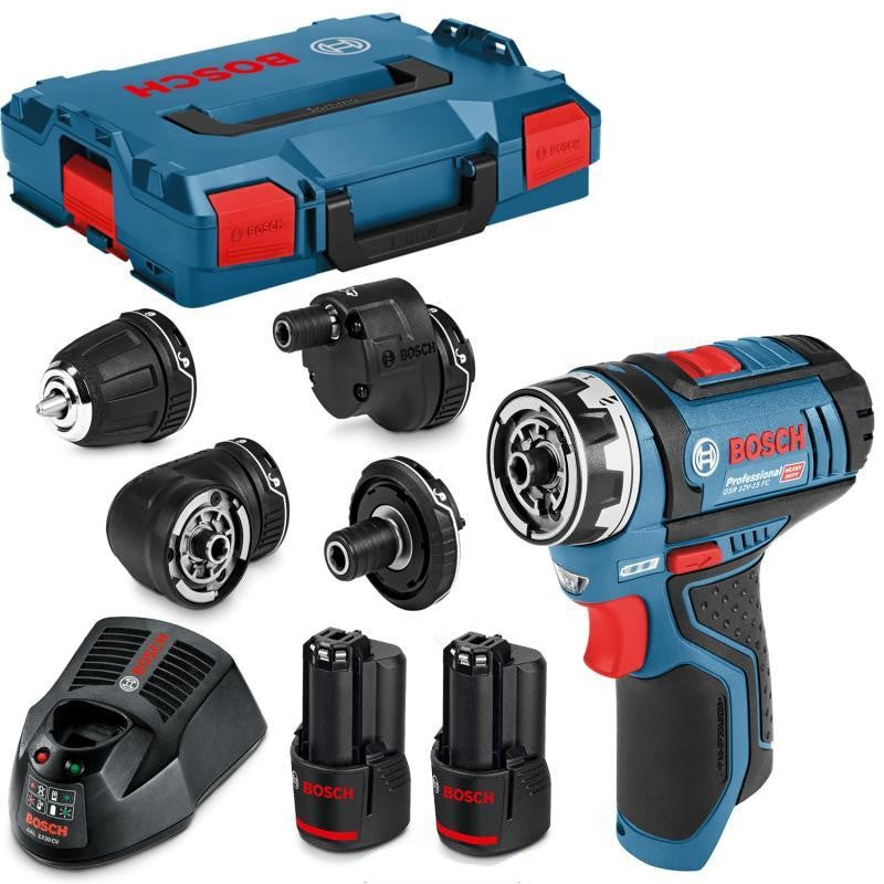 Bosch blauw gsr 12v-15 flexiclick accuschroefboormachine + gfa 12-x 12-b 12-w 12-e - 06019f6000