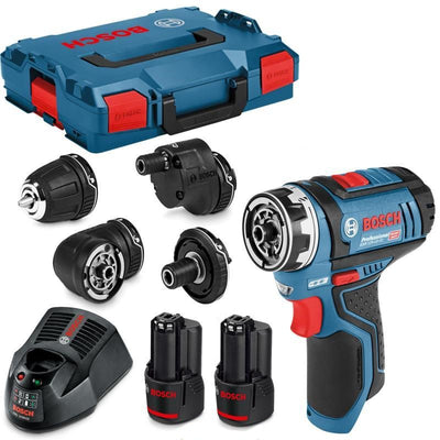 Bosch blauw gsr 12v-15 flexiclick accuschroefboormachine + gfa 12-x 12-b 12-w 12-e - 06019f6000