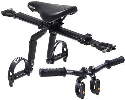 Kids ride shotgun pro mtb front child seat + handlebar set