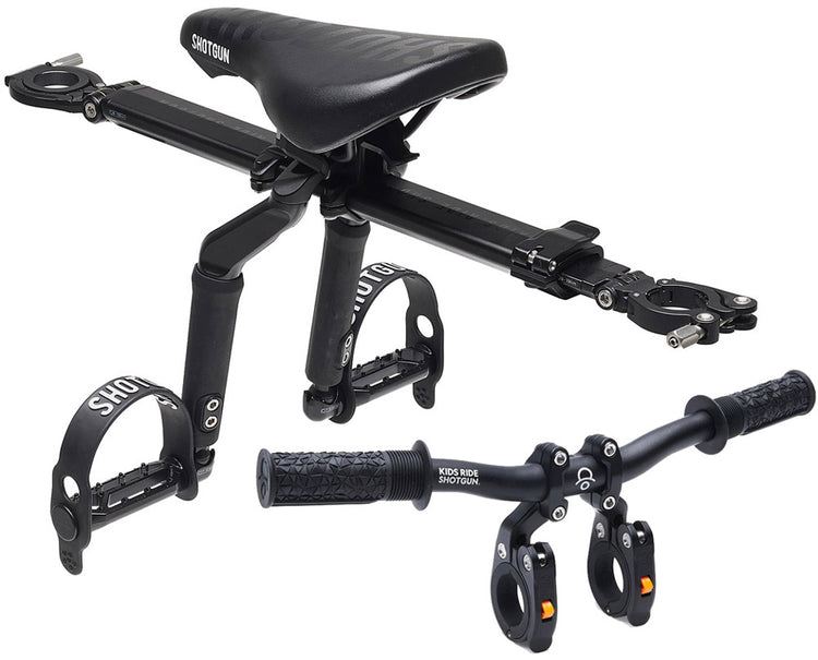 Kids ride shotgun pro mtb front child seat + handlebar set