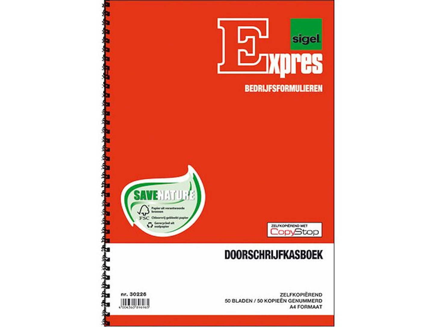 Kangaro sigel doorschrijfkasboek - a4 - expres - spiraalblok met 1x50 vel - genummerd - si-30226