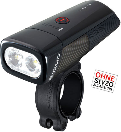 Sigma koplamp Buster 1100 LED schroefhouder -Li-ion accu USB