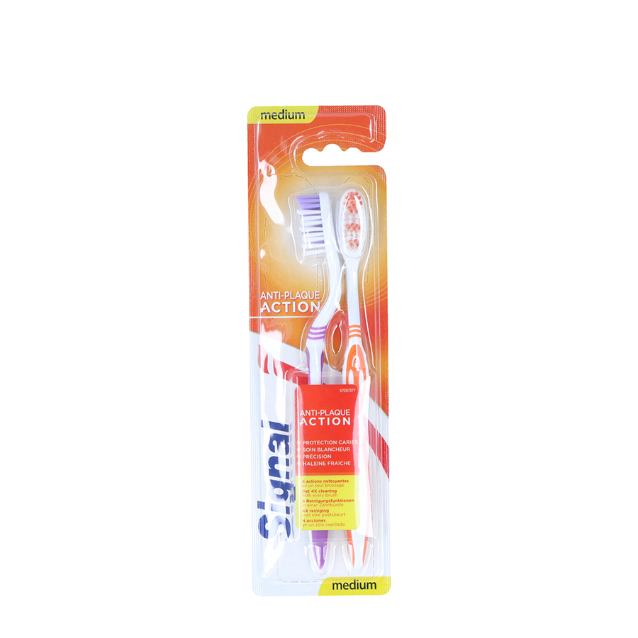 Signal tandenborstel anti-plaque action medium 2-pack