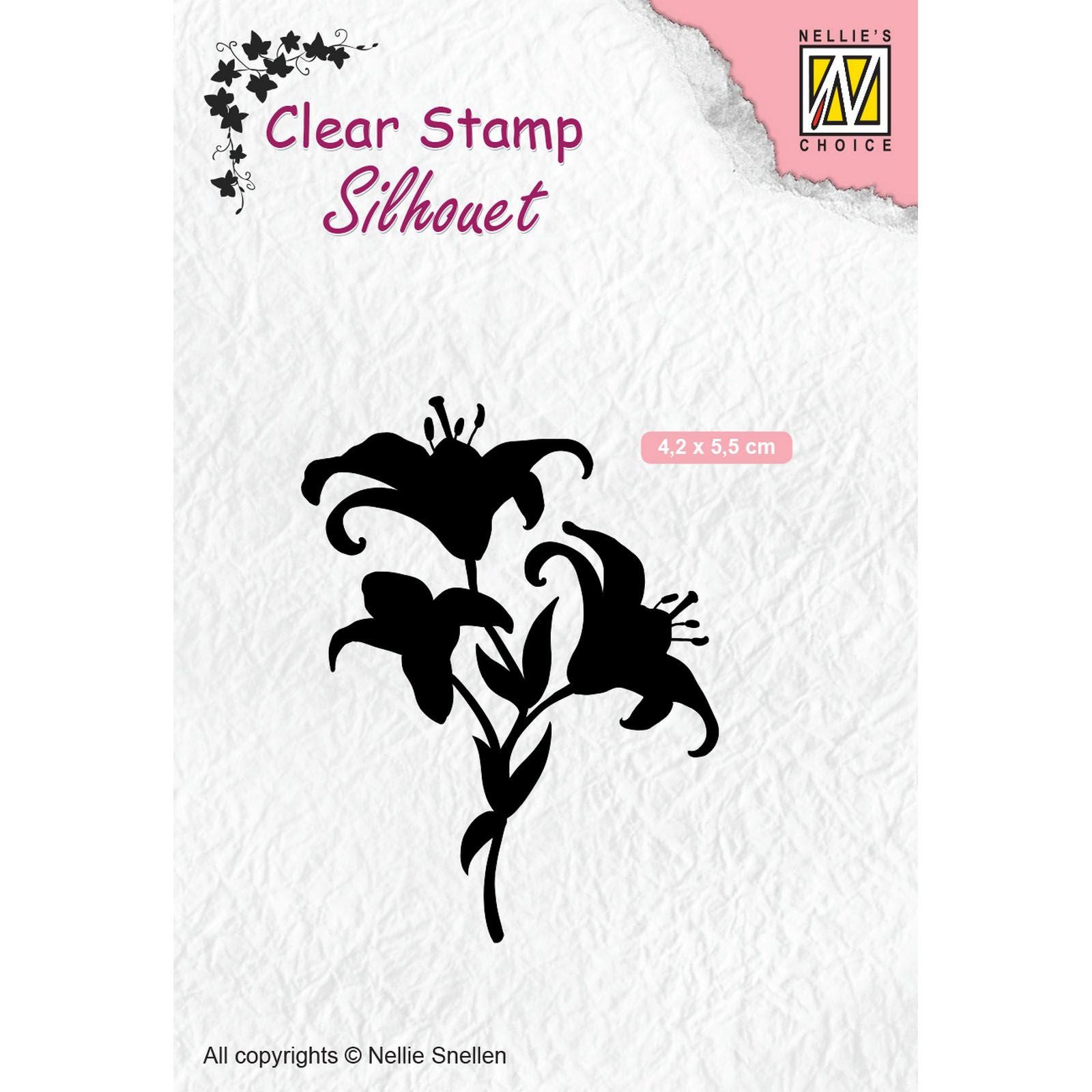 Nellie's choice • silhouet clear stempels lilies 42x55mm