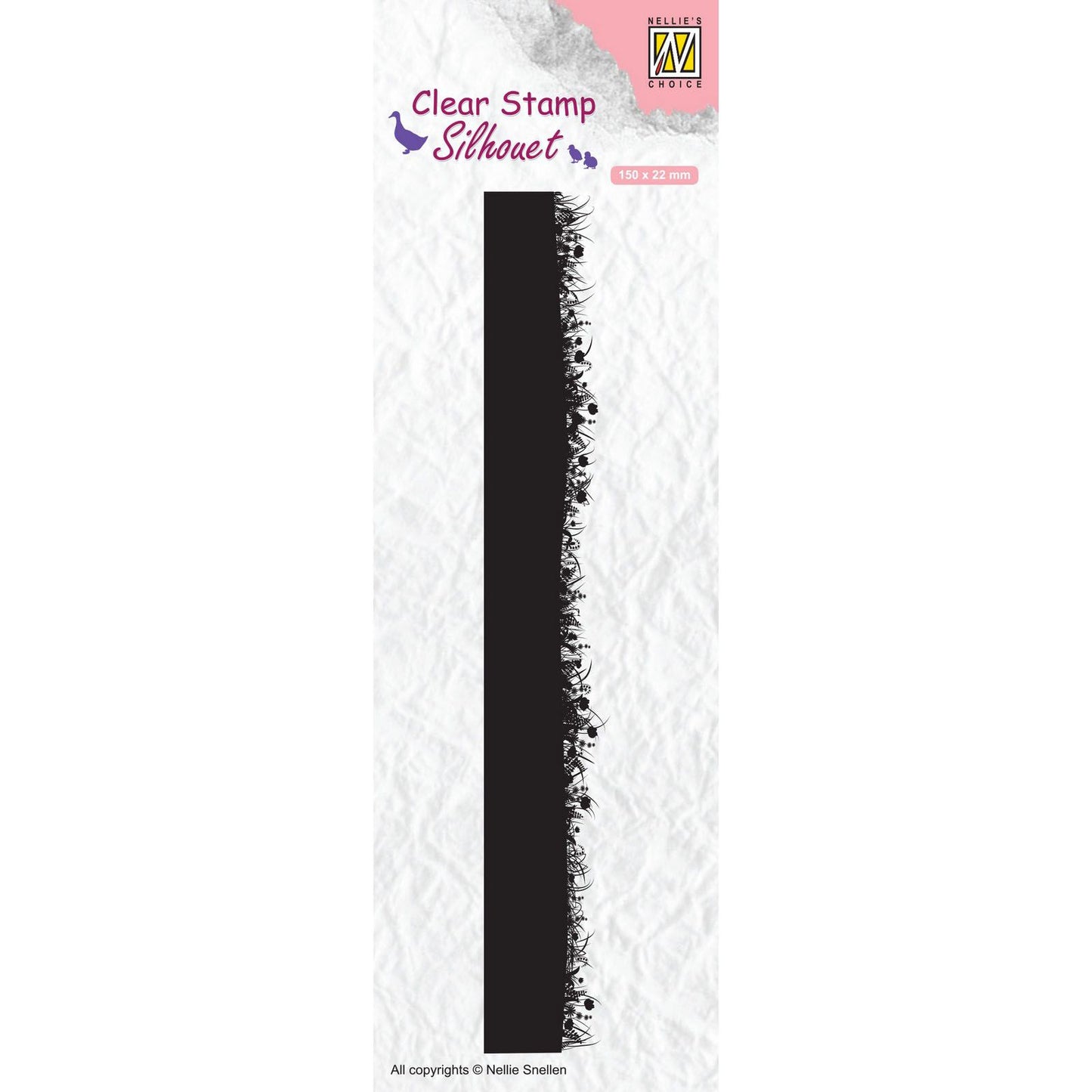 Nellie's choice • silhouet clear stempels grass with flowers borders