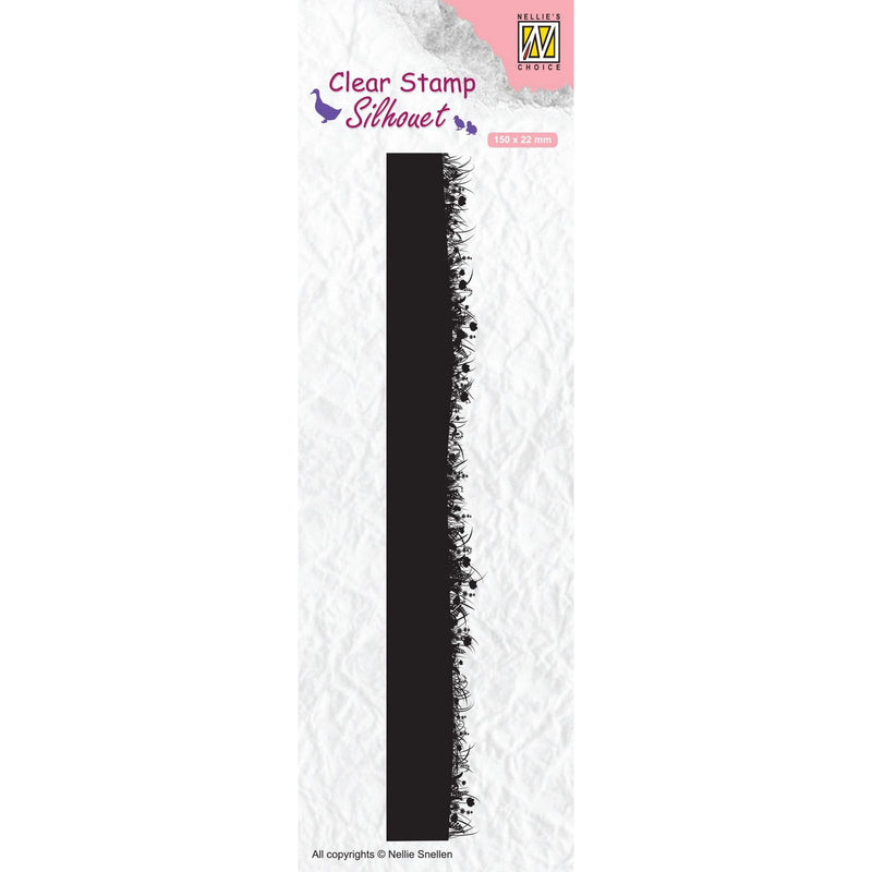 Nellie's choice • silhouet clear stempels grass with flowers borders