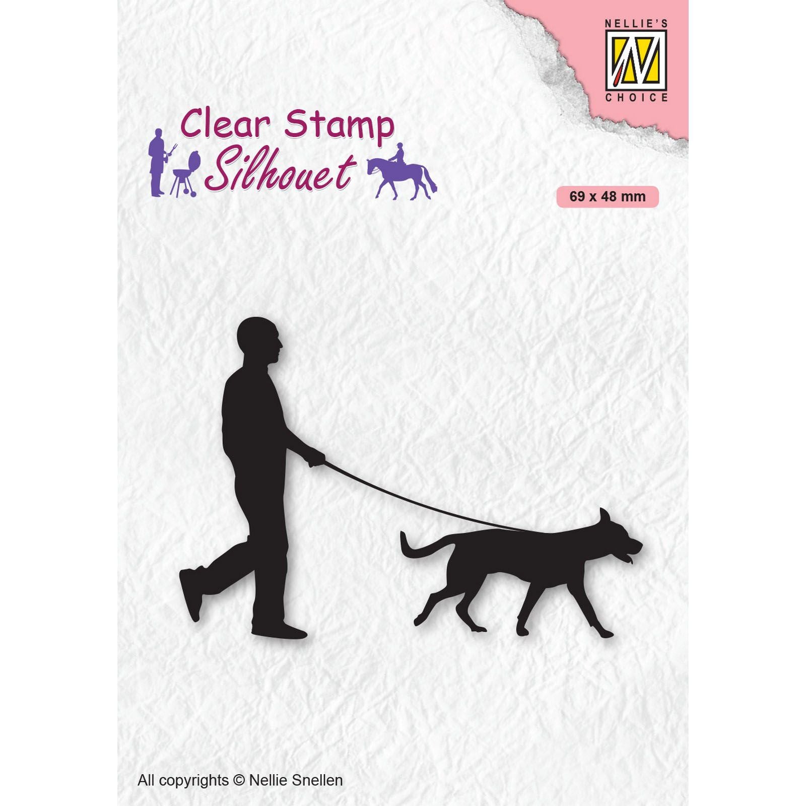 Nellie's choice • silhouet clear stempels men-things walking the dog