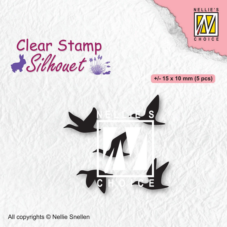 Nellie's choice • silhouet spring clear stempels flying birds