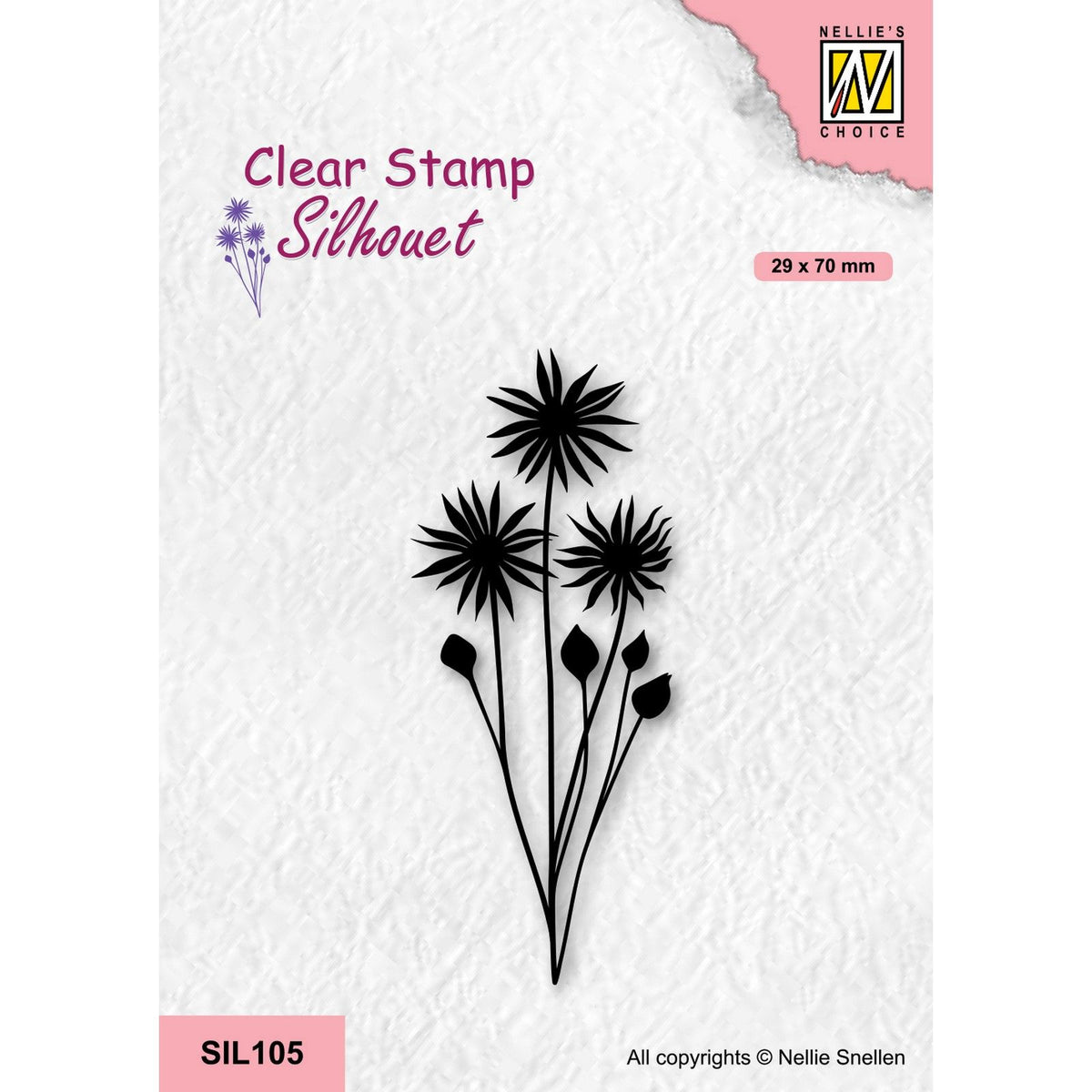 Nellie's choice • silhouet clear stempels flowers-18