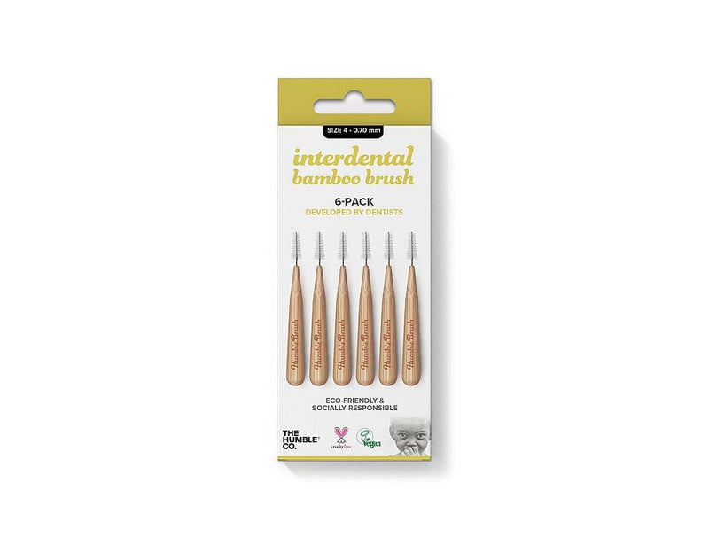 The humble co. interdental borsteltje 6 st - geel - 0.70 mm