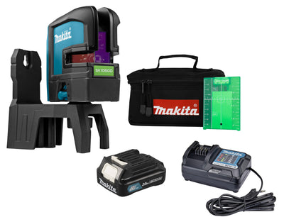 Makita sk106gdw kruislijn laser groen | 12v | incl. 2,0ah accu en lader - sk106gdw