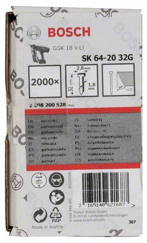 Bosch accessoires nagel met verzonken kop sk64 20 32g - 2608200528