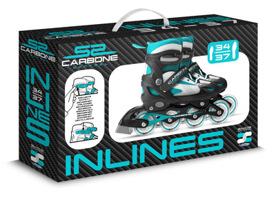 Skids control - Carbone inline skates semi-softboot verstelbaar zwart maat 34-37
