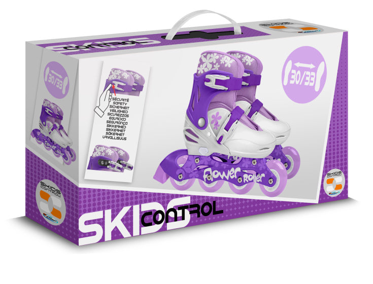 inline skates verstelbaar paars wit maat 30 33