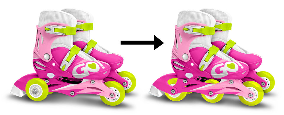 Skids control Inline Skates Verstelbaar Roze Wit maat 27-30