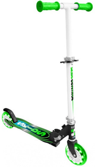 Skids control flashing 2-wiel kinderstep opvouwbaar voetrem groen