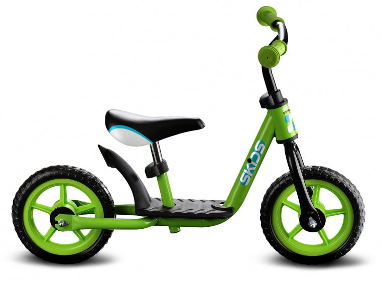 loopfiets 10 Inch Junior Groen Zwart