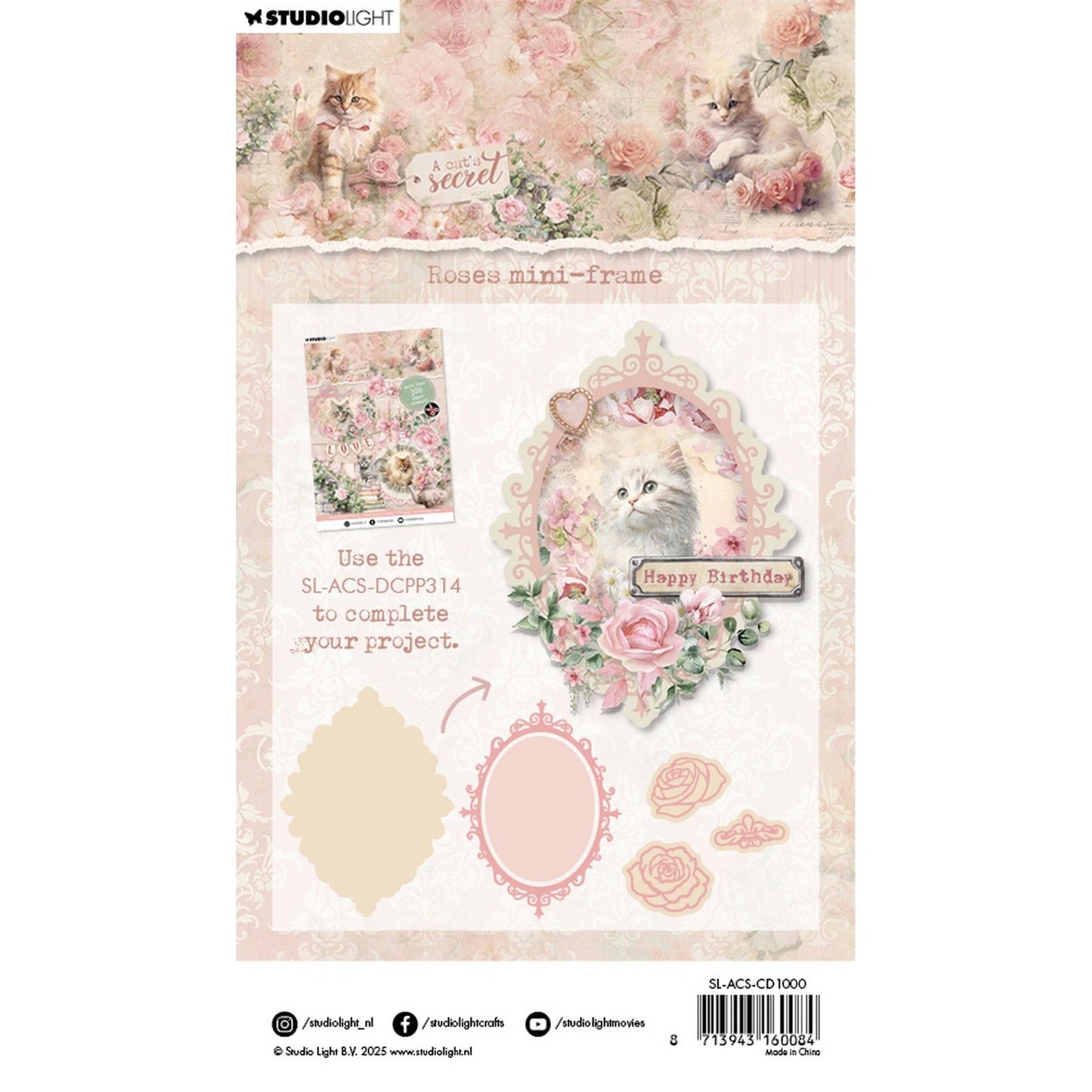 Studio light • a cat's secret cutting die roses mini-frame