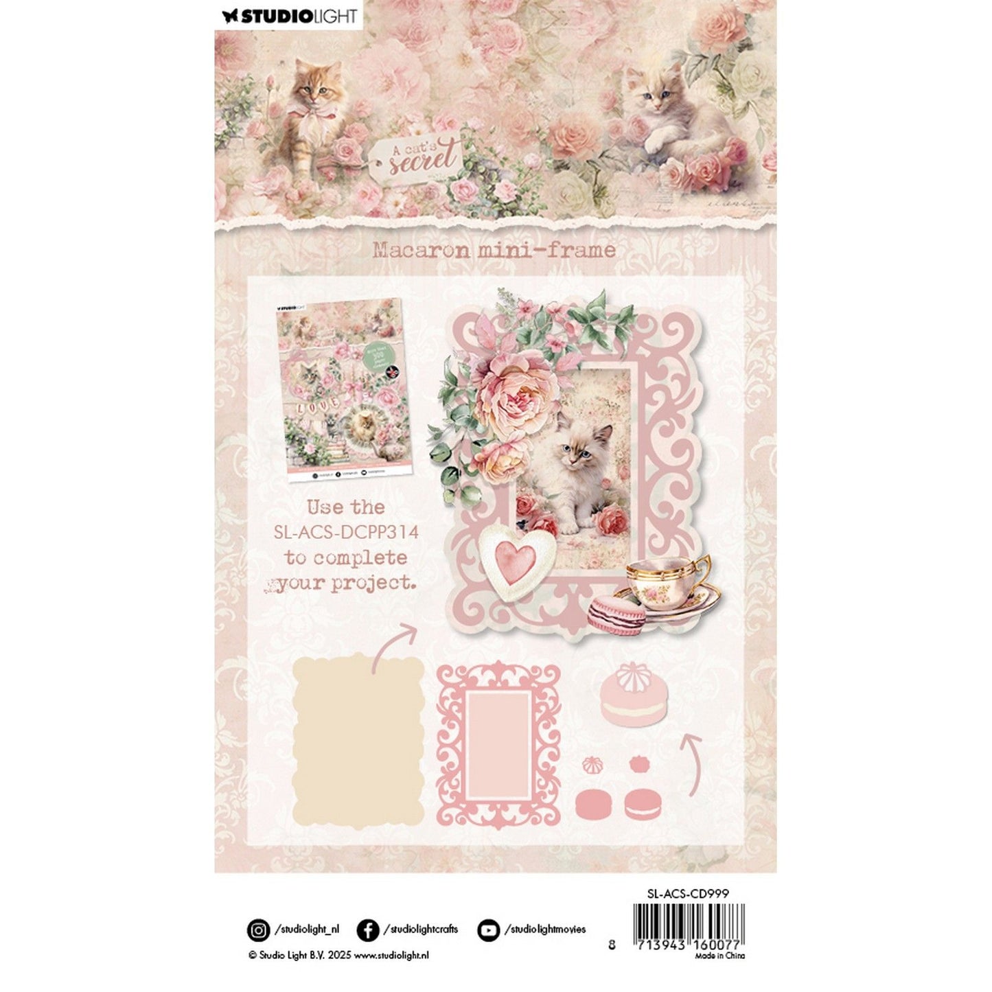 Studio light • a cat's secret cutting die macaron mini-frame