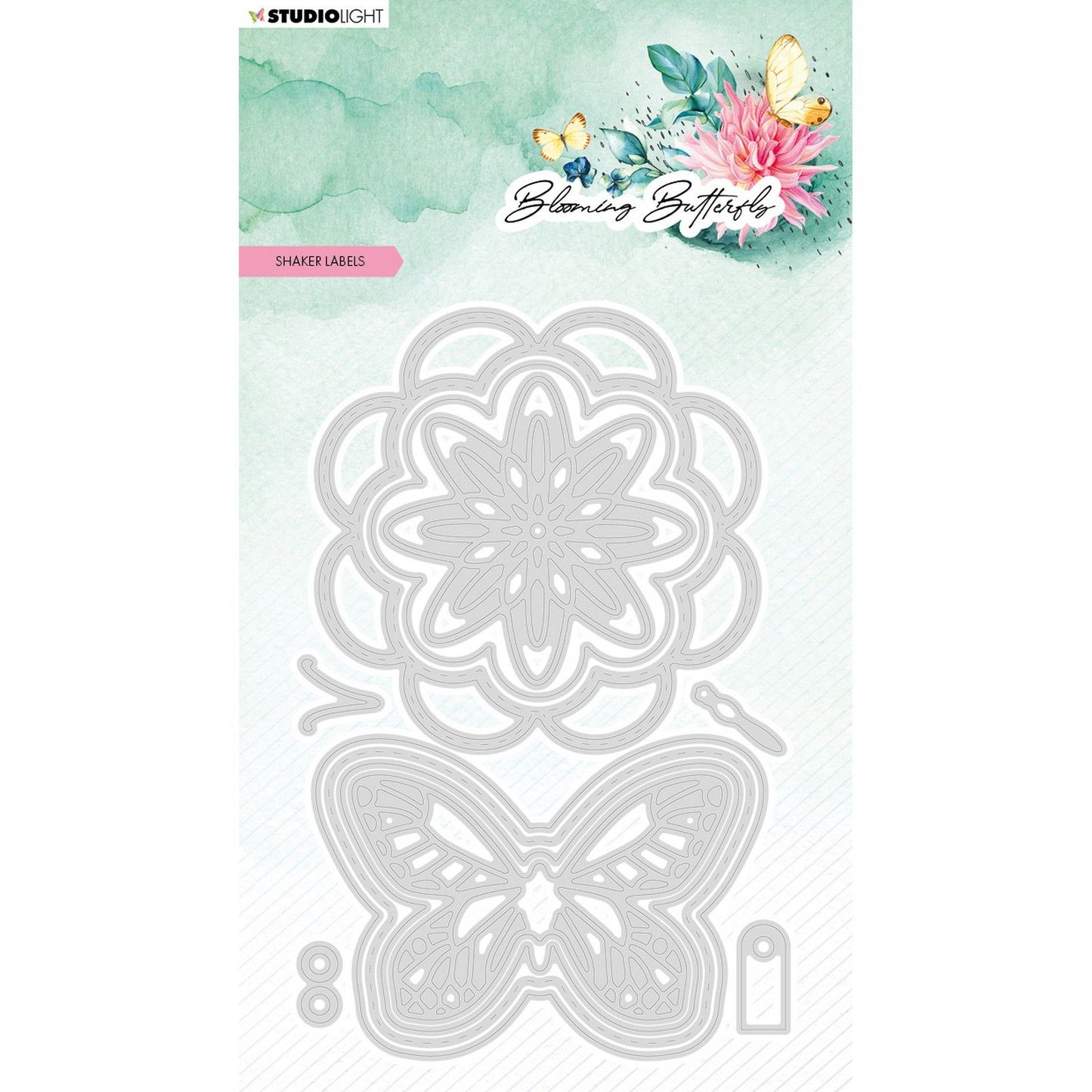 Studio light • blooming butterfly snijmallen shaker labels