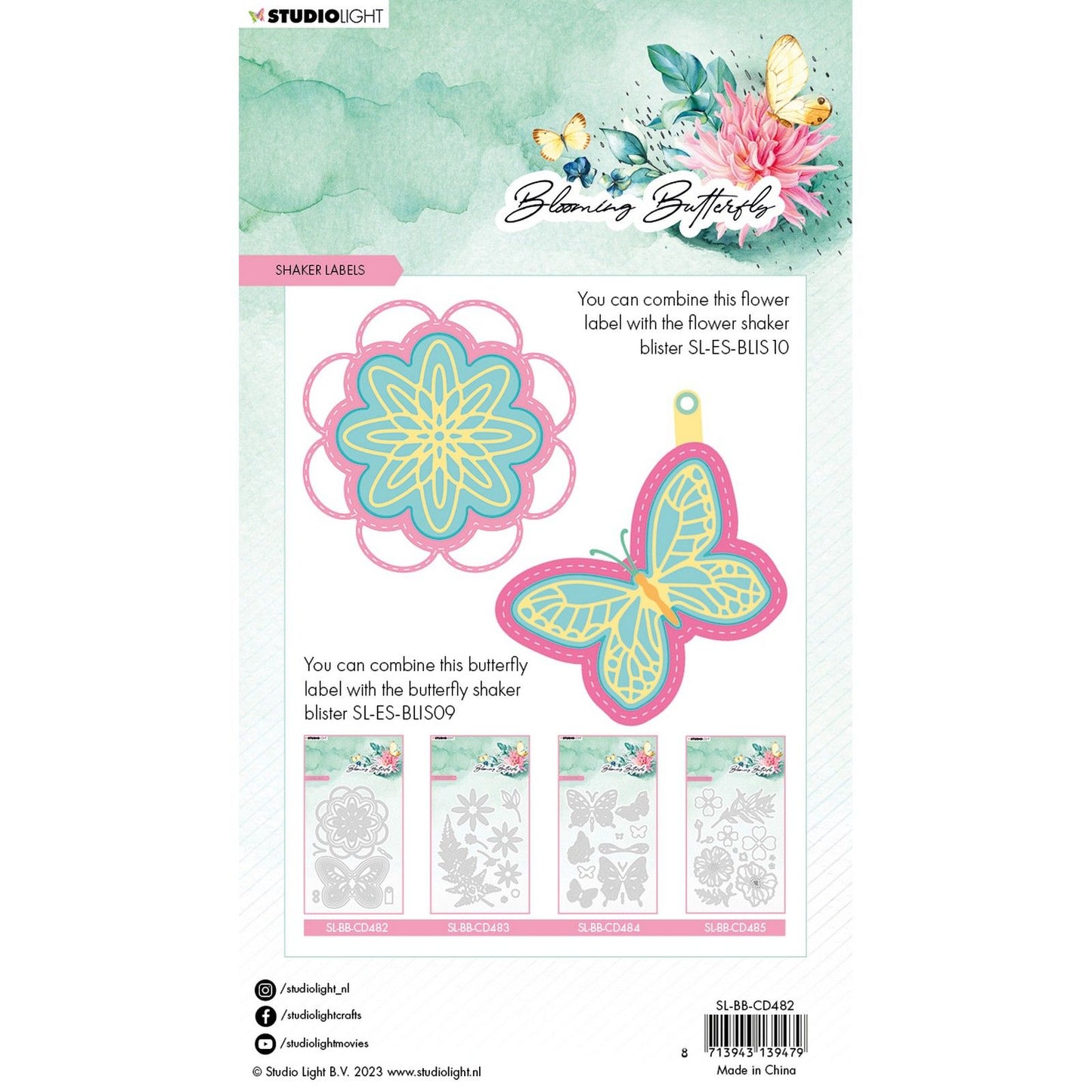 Studio light • blooming butterfly snijmallen shaker labels