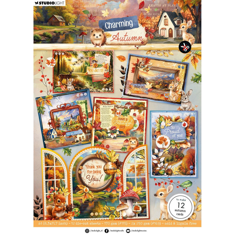 Studio light • charming autumn card making pad autumn cards